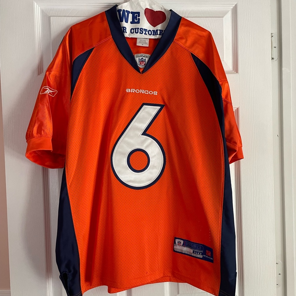Reebok Orange Stitches Jay Cutler Broncos Jersey